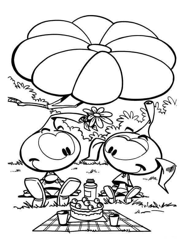Allstar and Casey Going Picnic Together in Snorkels Coloring Pages ...