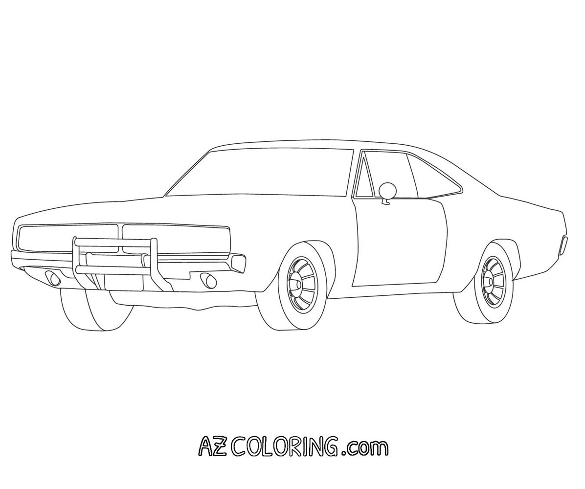 777 Animal Dodge Charger Coloring Page 