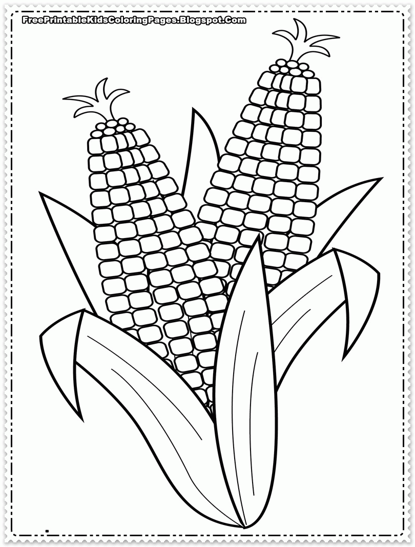 Corn Cob Coloring Page
