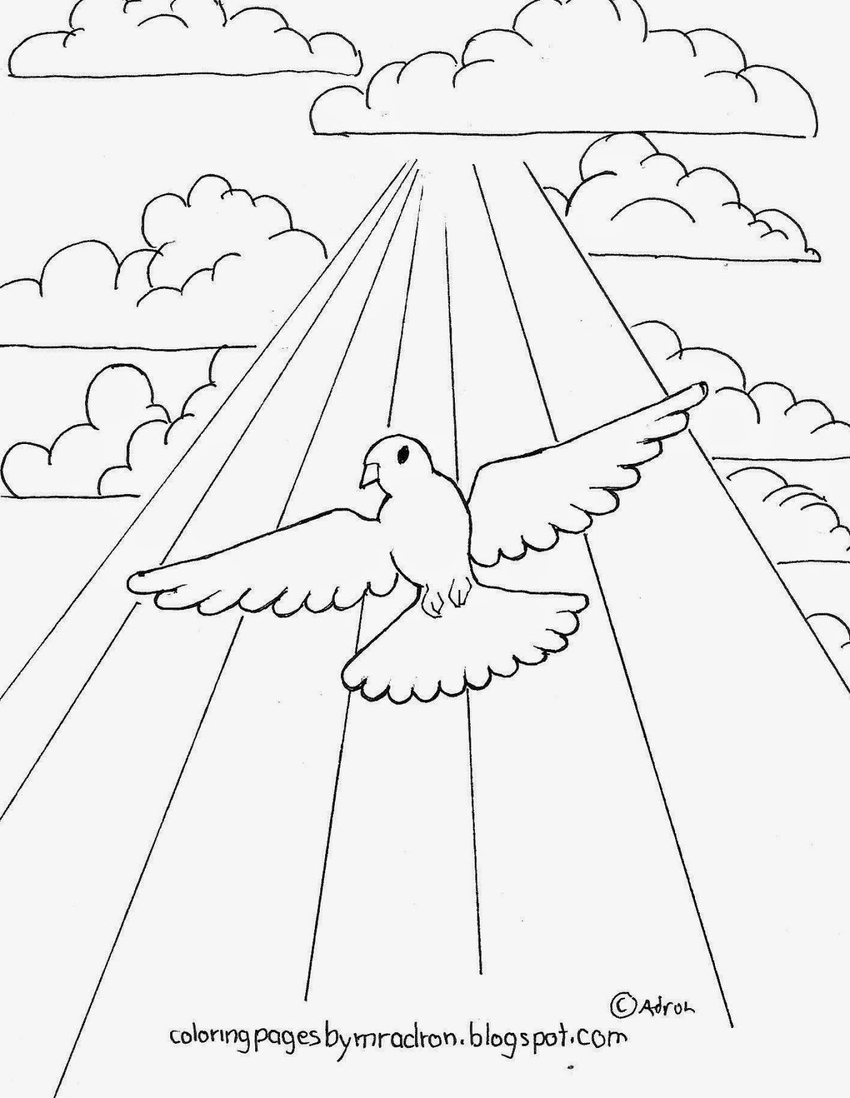 Sun Rays Coloring Page: Peace Dove Coloring Pages Free, Small ...