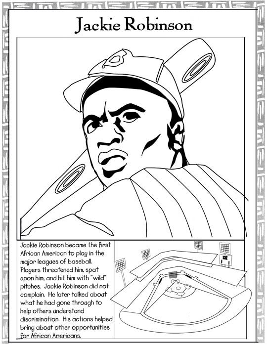 Black History Coloring Pages Harriet Tubman/Jackie Robinson Coloring