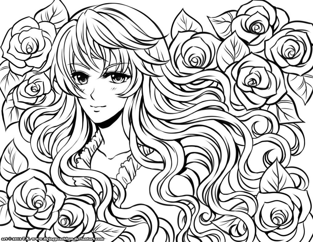 Cute Anime Face Girls Coloring Pages - Coloring Home