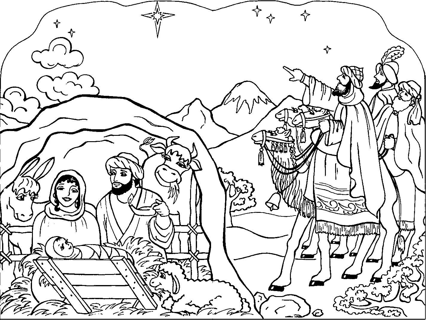 Baby Jesus For Kids - Coloring Pages for Kids and for Adults