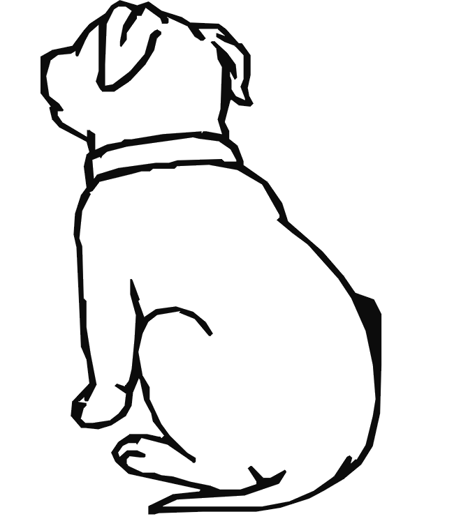 Dog Coloring Page | Sitting Dog