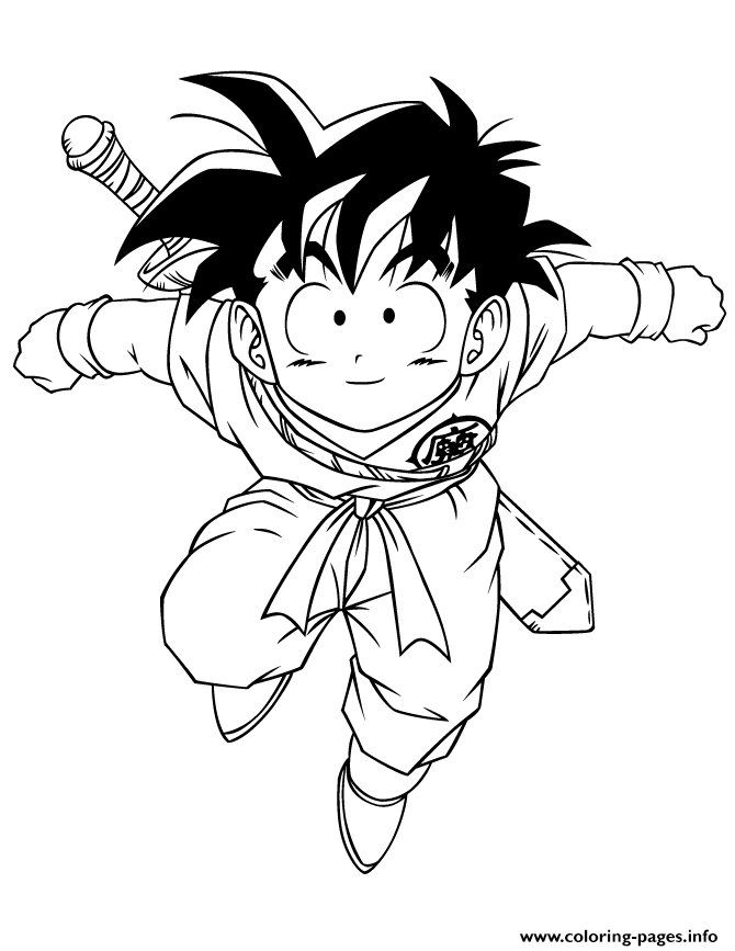 Print dragon ball z goten coloring page Coloring pages