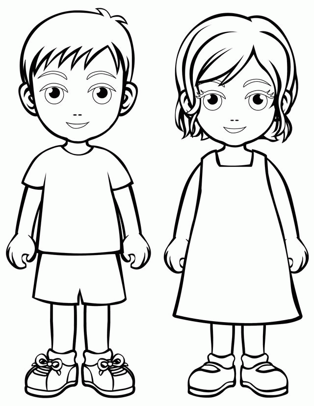 Boy Figure Coloring Page - Coloring Pages For All Ages