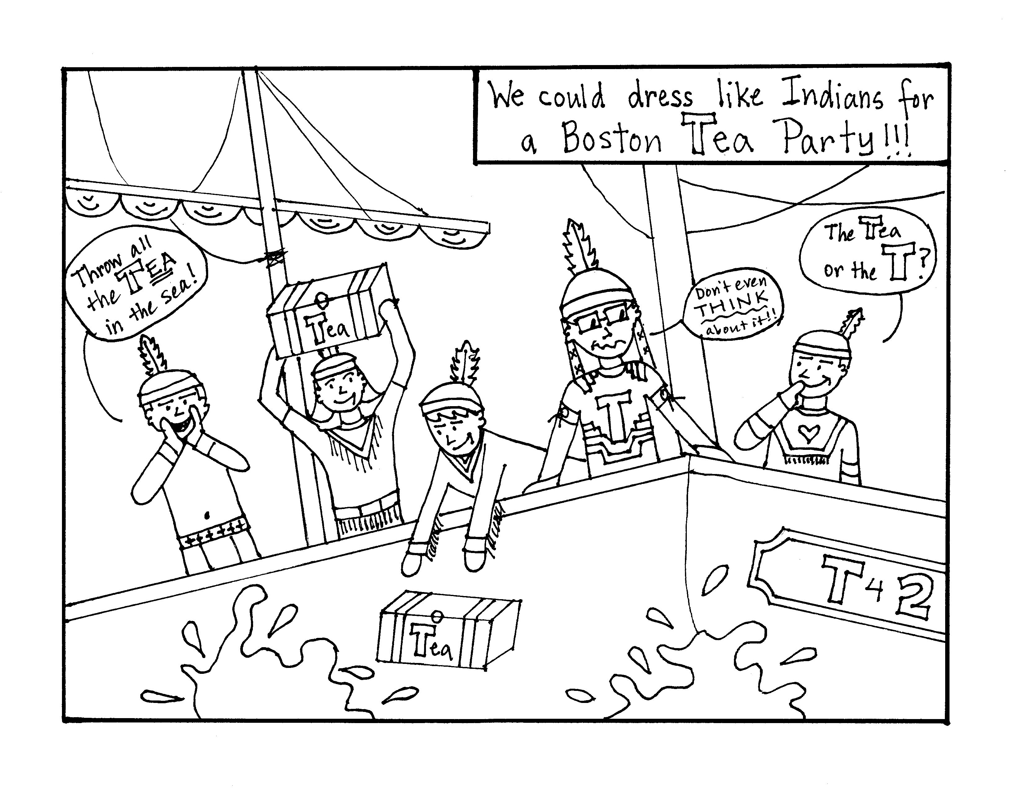 Boston Tea Party Coloring Page Coloring Home