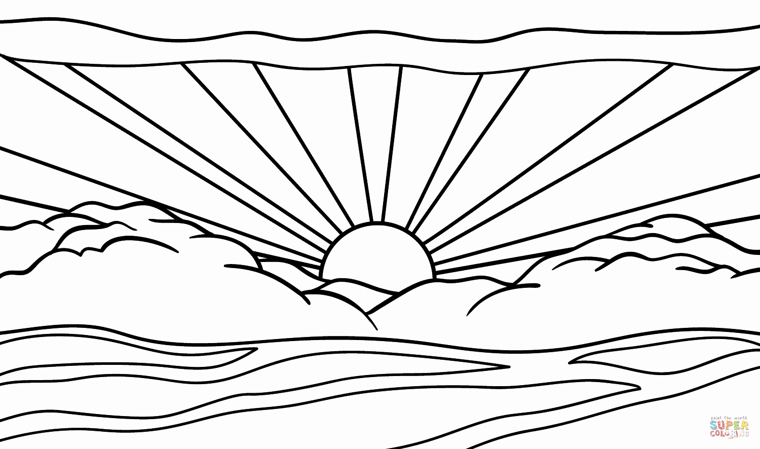 Sunrise Coloring Page at GetDrawings.com | Free for personal ...