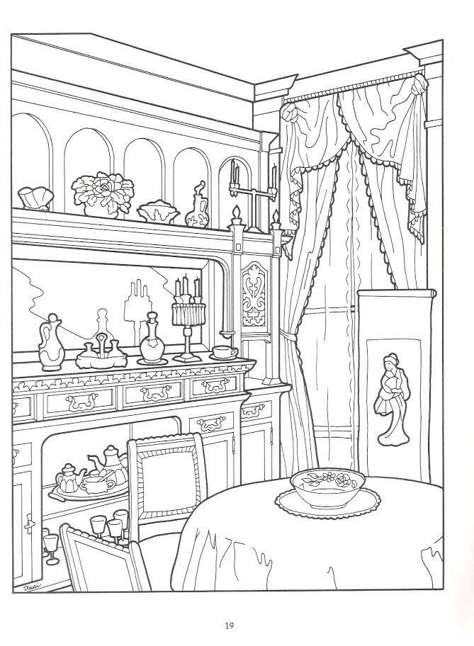 The Victorian House Coloring Book | Coloring pages, House ...