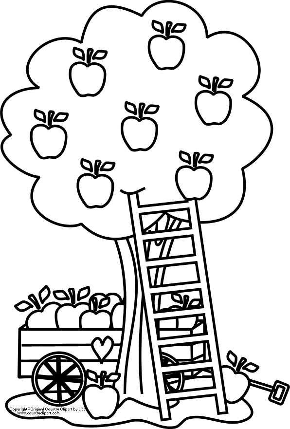 Coloring Page Kids Apple Tree Home Trees Pages Ages