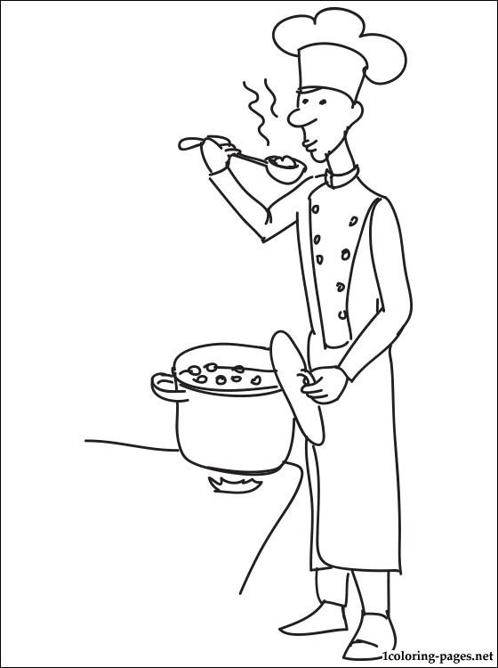 Chief cook coloring page | Coloring pages