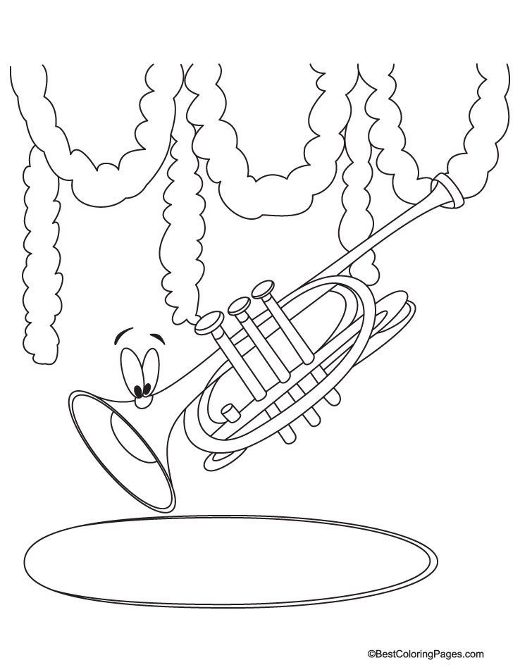 Trumpet coloring page | Download Free Trumpet coloring page for ...