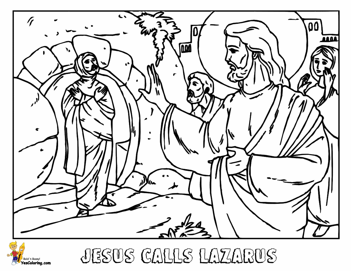 Jesus Raises Lazarus Coloring Page - Coloring Home