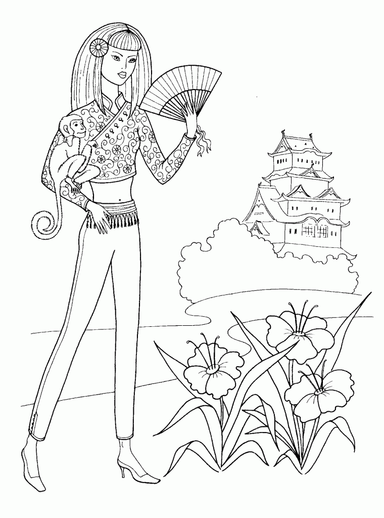 Coloring Pages: Fashionable Girls Free Printable Coloring Pages