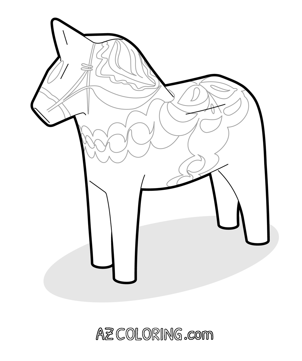 Dala Horse Coloring Page