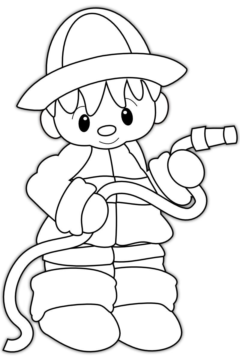 Firefighter Hat Coloring Page Coloring Home