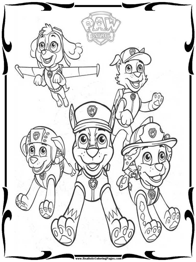 Free Paw Patrol Coloring Pages To Print Realistic
