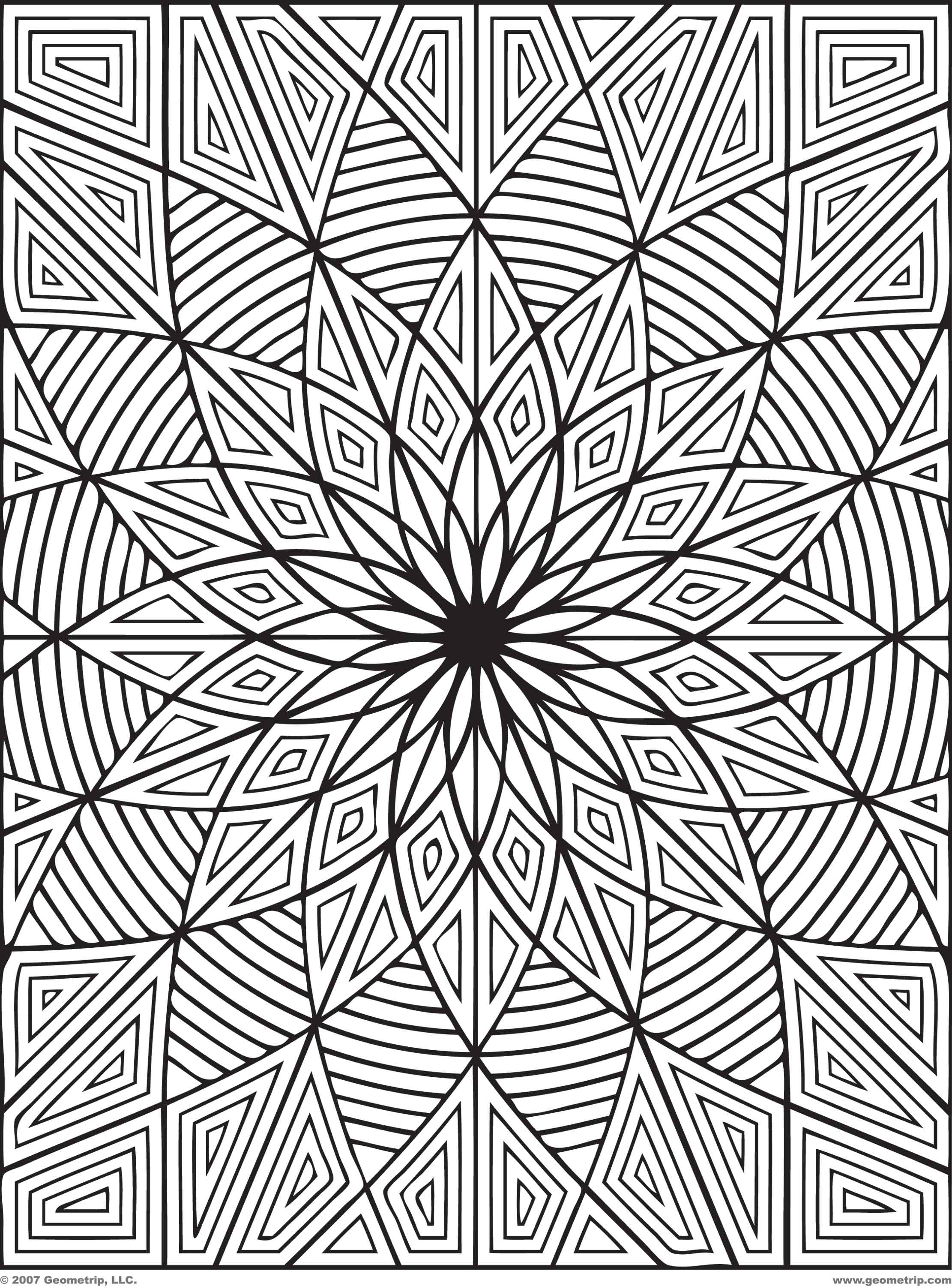 Hard Kaleidoscope Coloring Pages Coloring Home