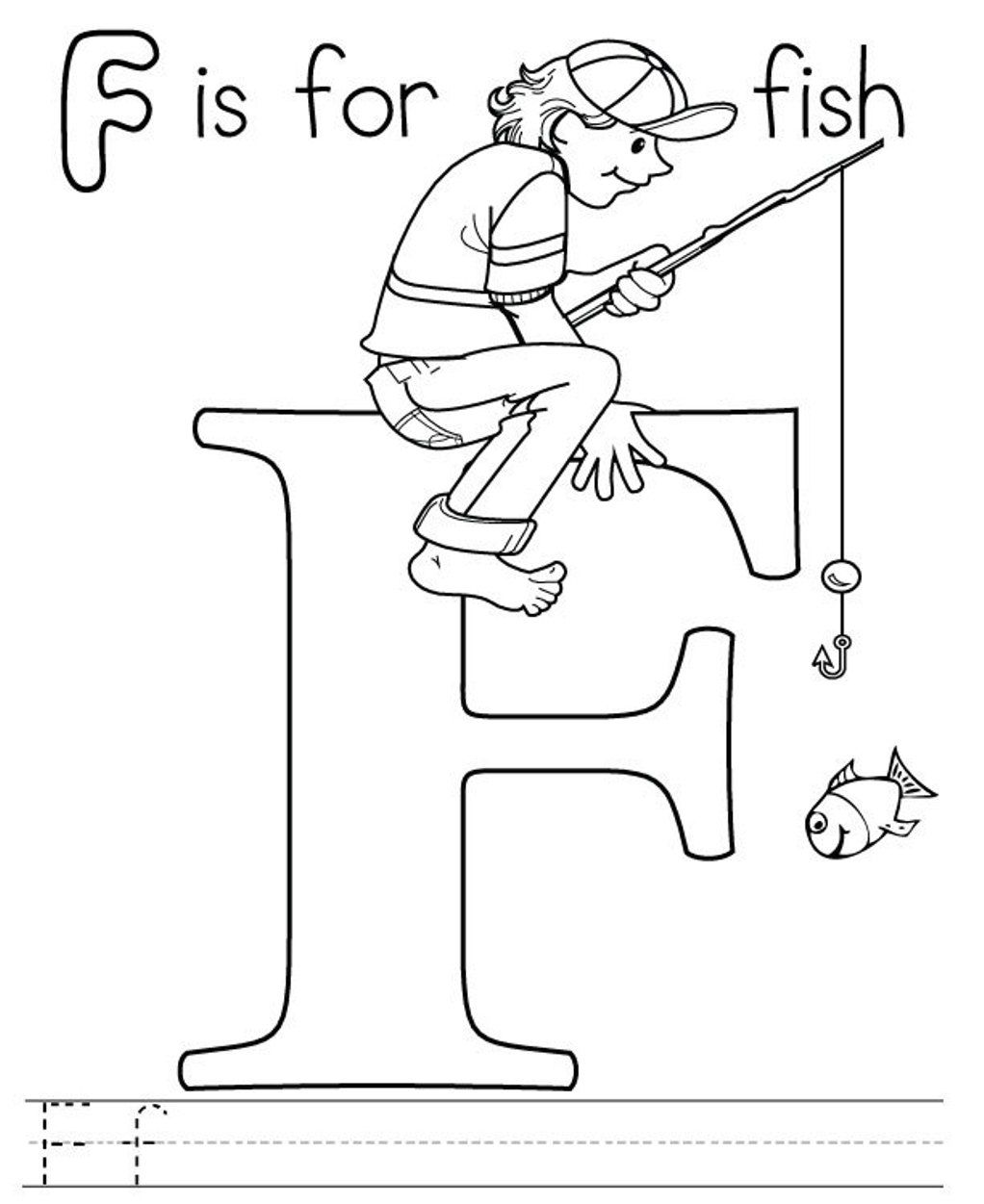 f for fish coloring pages - photo #8