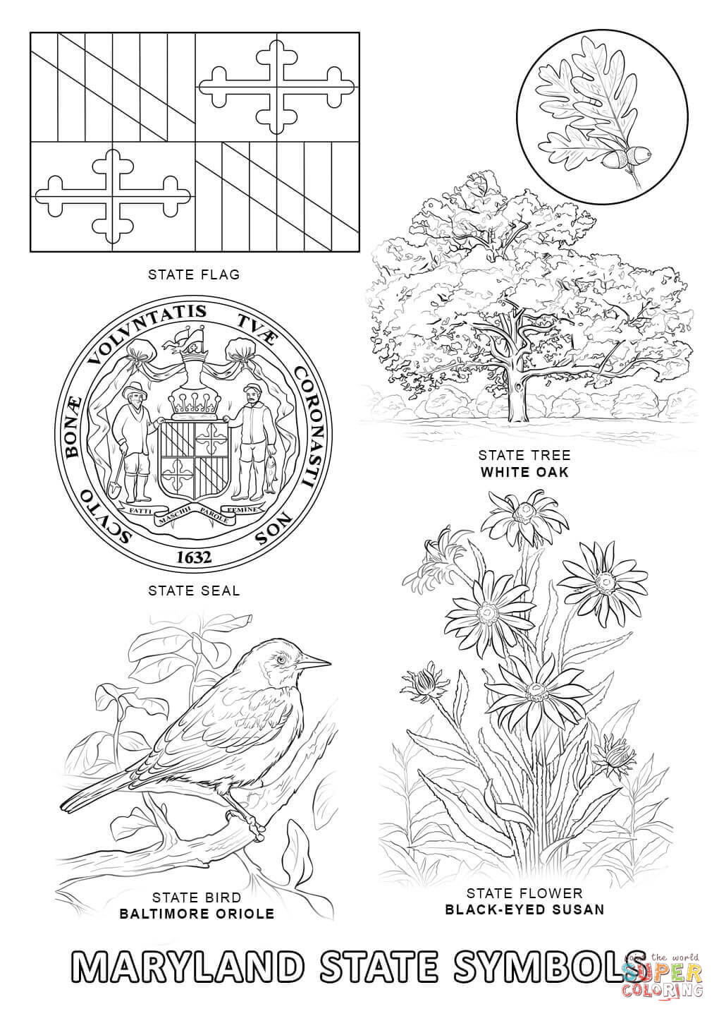 Maryland State Map Coloring Page Coloring Pages