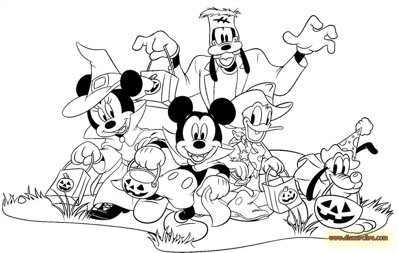 Mickey Mouse Halloween Printable Coloring Pages