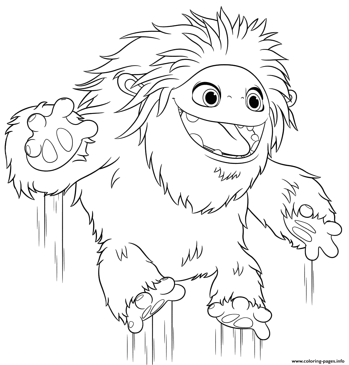 Abominable Yeti Jumping Coloring Pages Printable