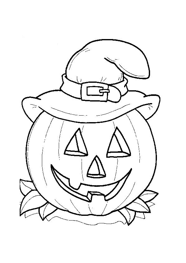 Easy Halloween Coloring Pages For Kids | Hallowen Coloring pages ...