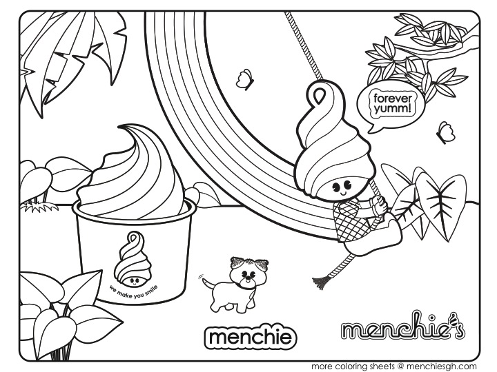 Menchies frozen yogurt coloring pages