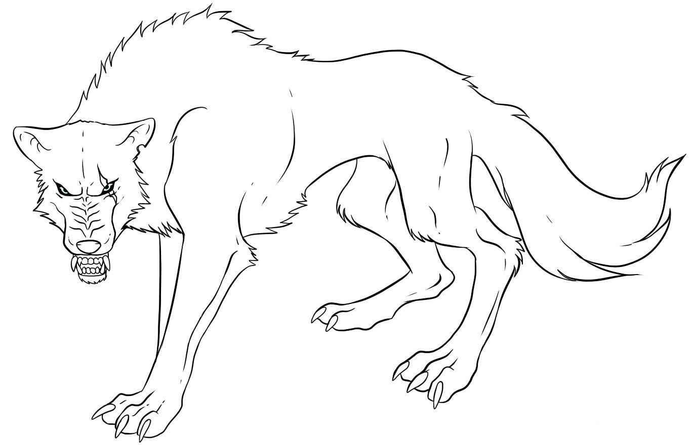 Anime Wolf Coloring Pages Print | Cartoon Coloring pages of ...