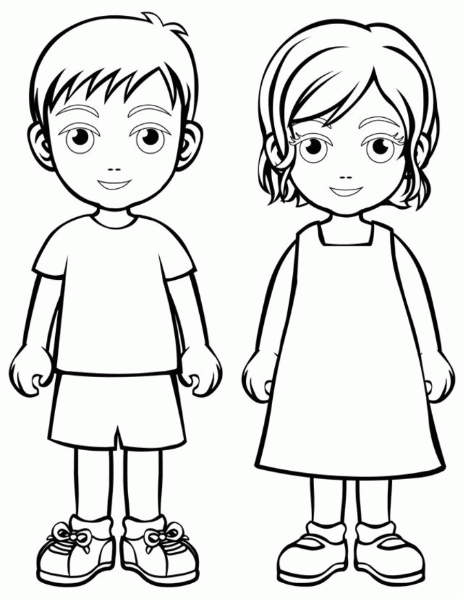 281 Cute Human Coloring Pages for Kids