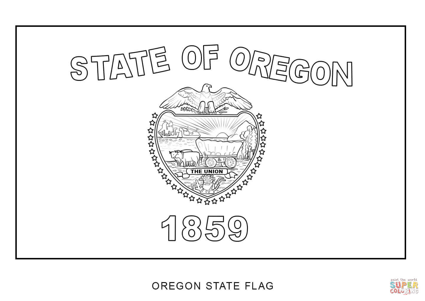 Flag of Oregon coloring page | Free Printable Coloring Pages