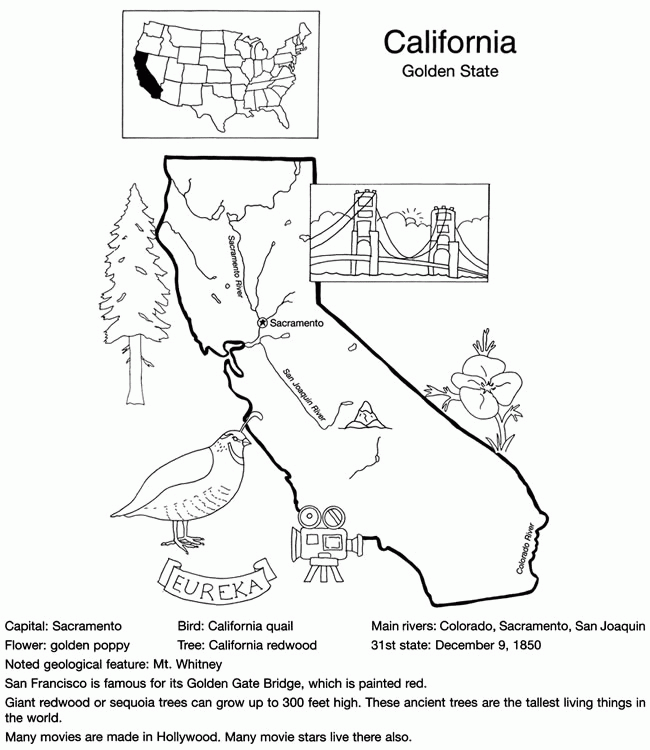 6 Pics of California Map Coloring Page - California State Map ...