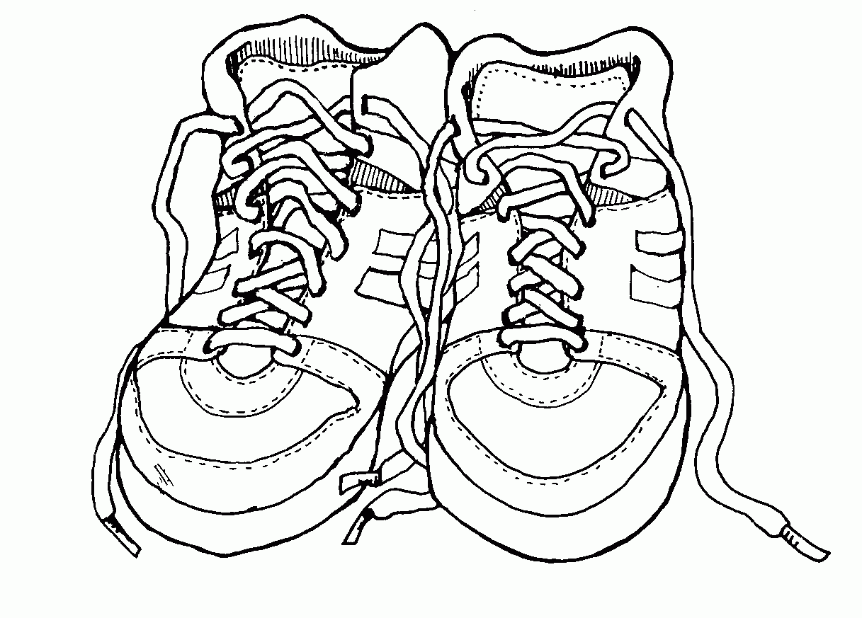 Tennis Shoe Coloring Page - Coloring Pages for Kids and for Adults