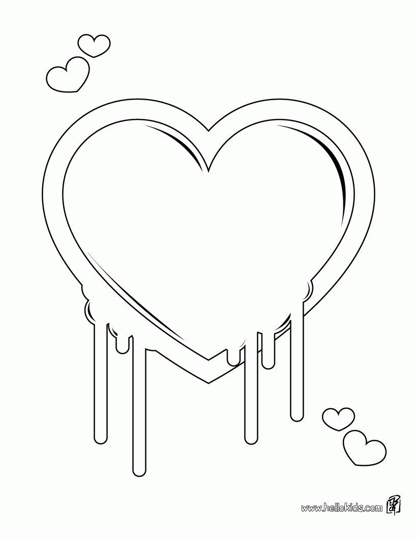 VALENTINE'S DAY coloring pages - Heart Lollipop