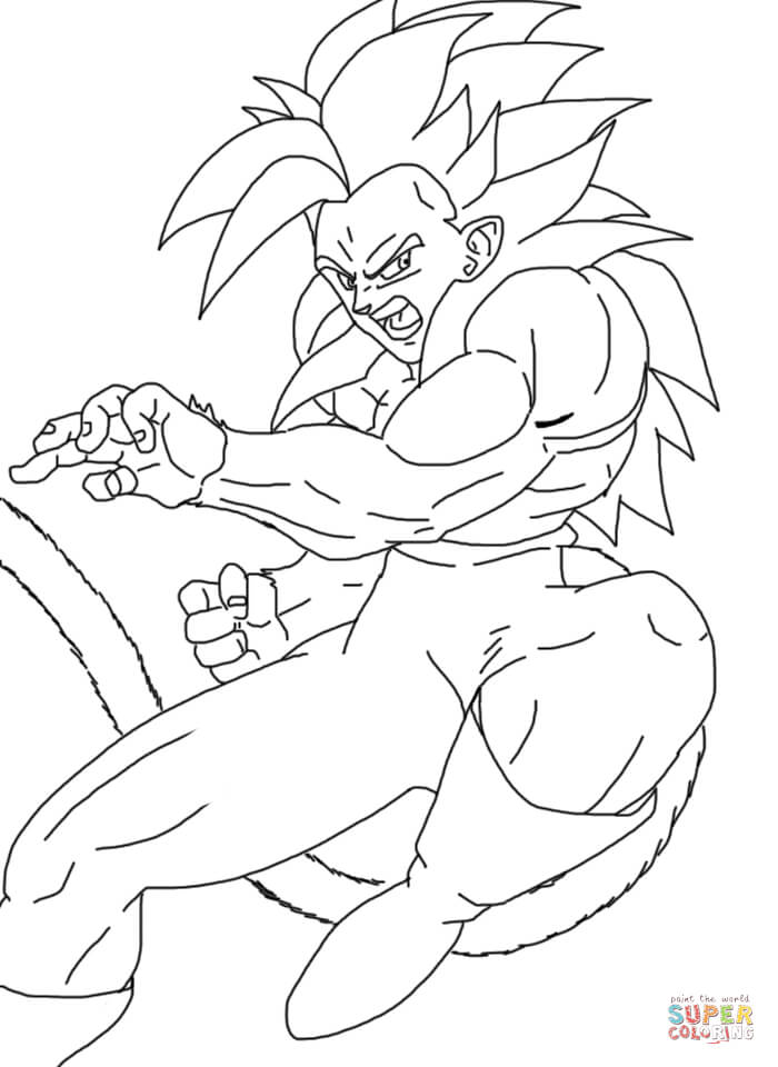 Ssj4 coloring page | Free Printable Coloring Pages