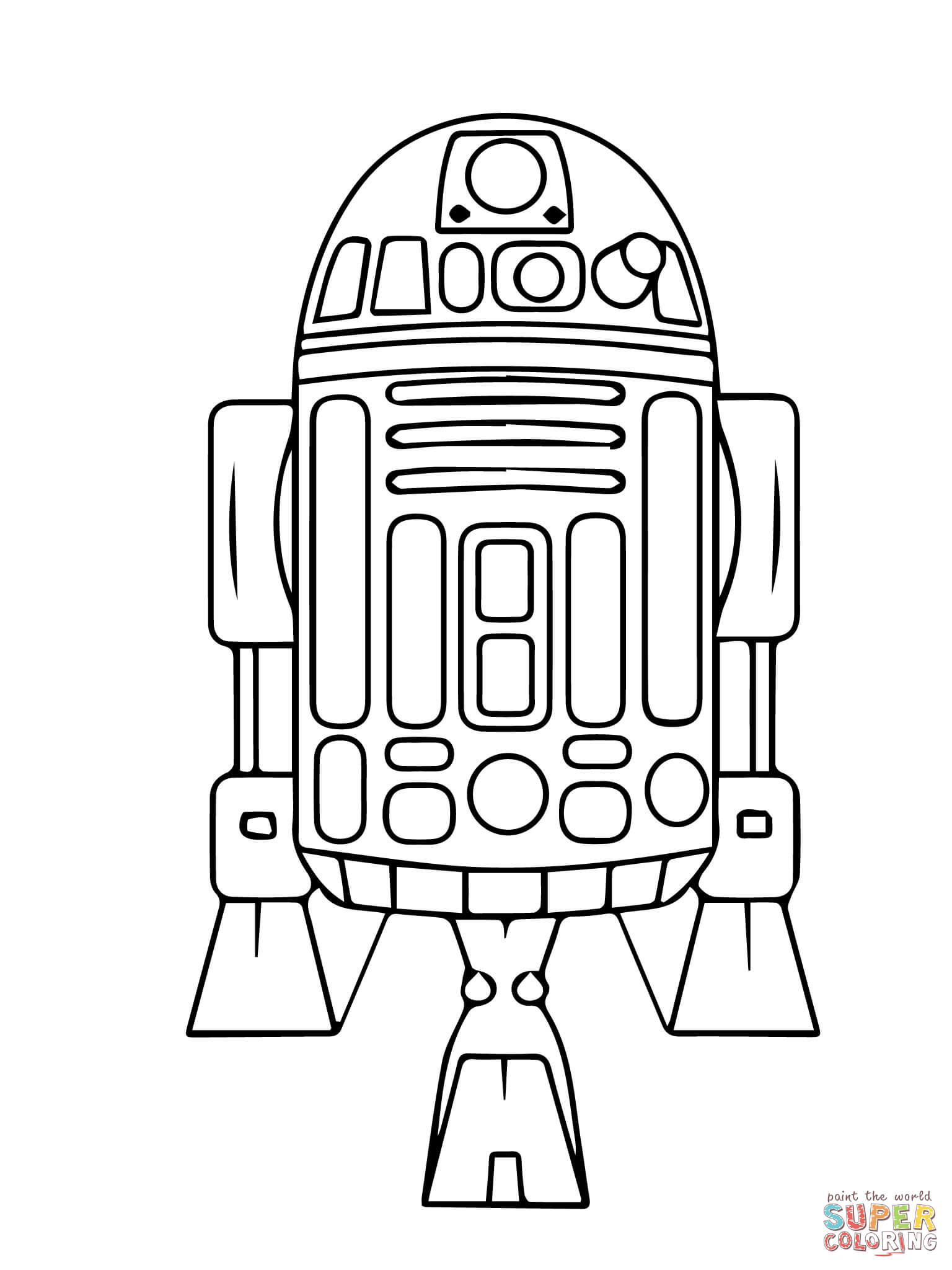 Astromech Droid R2-D2 coloring page | Free Printable Coloring Pages