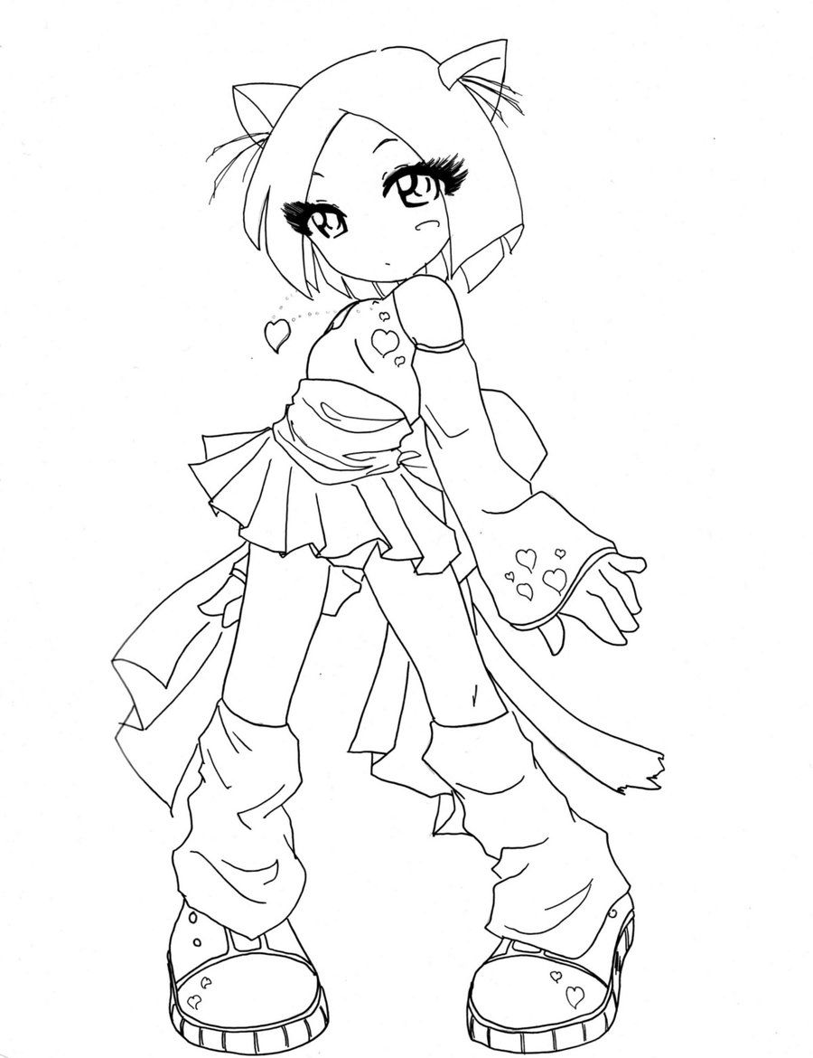 Anime Fox Girl Cute Coloring Pages - Coloring Home