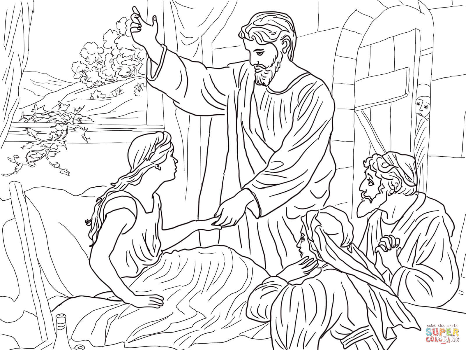 Jesus Raises Lazarus From The Dead Coloring Page Free