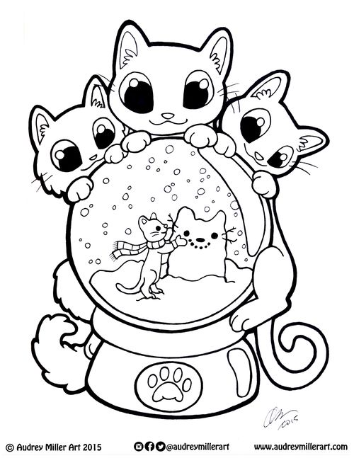 snow globe coloring page