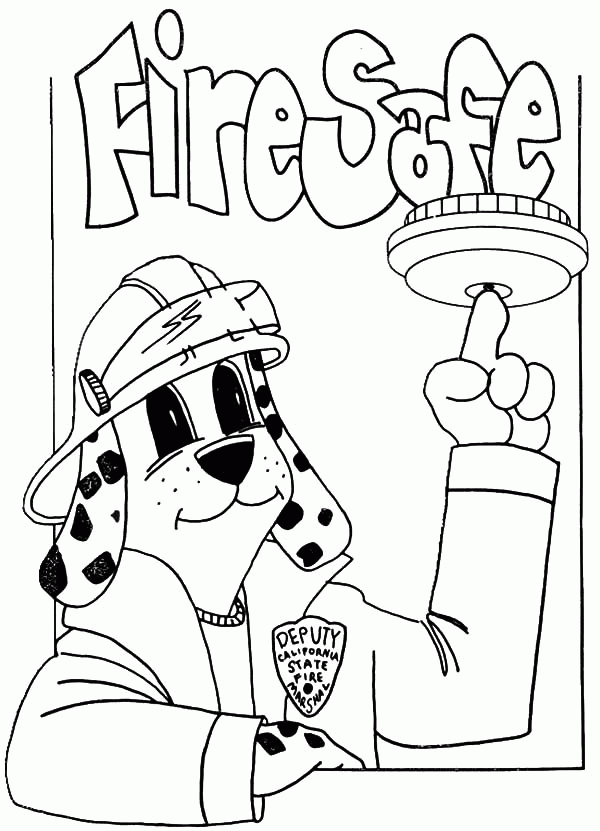 Sparky The Fire Dog Coloring Page