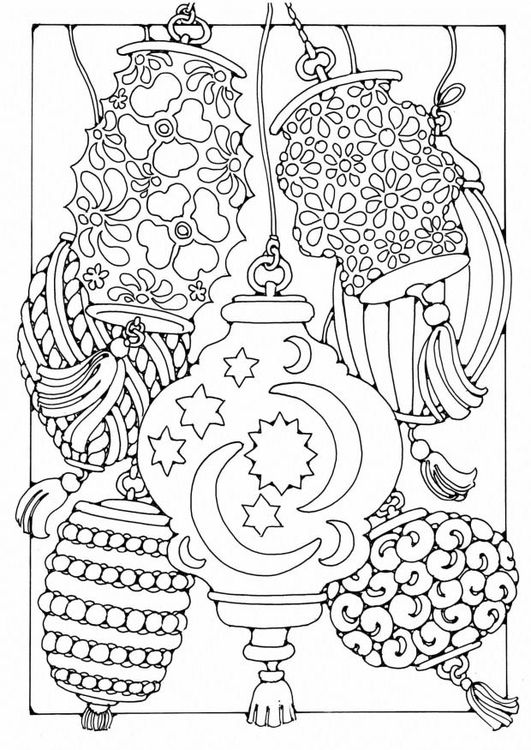 Chinese Lanterns Coloring Page - Coloring Home