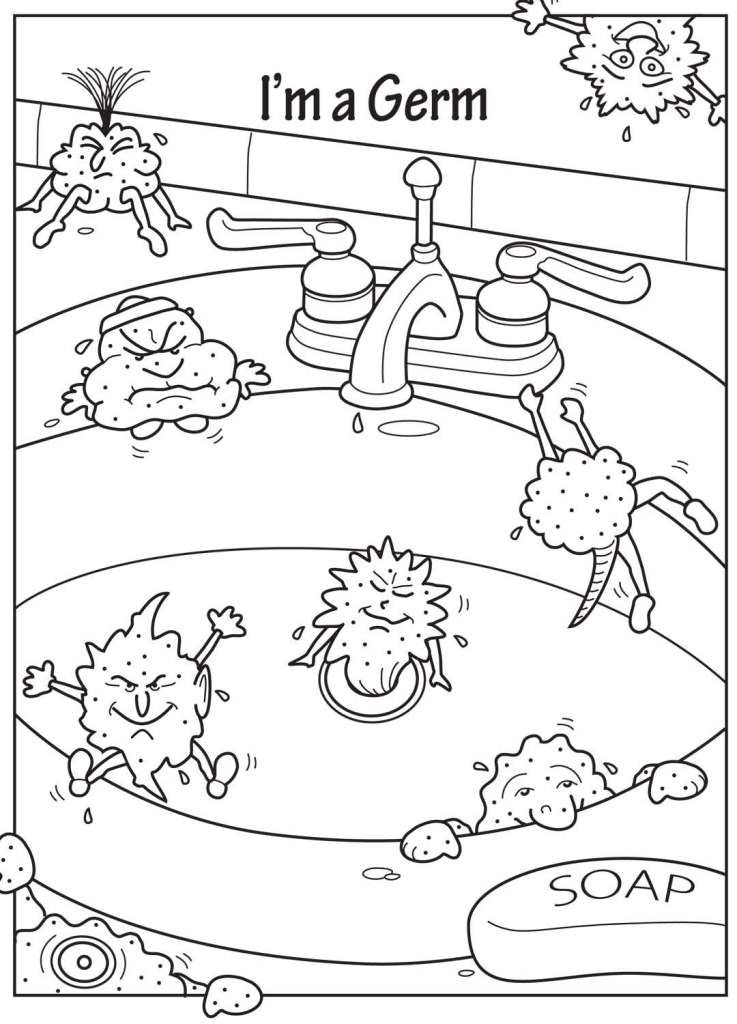 Germ Coloring Pages to Print | Bacteria Coloring Pages | Printable ...