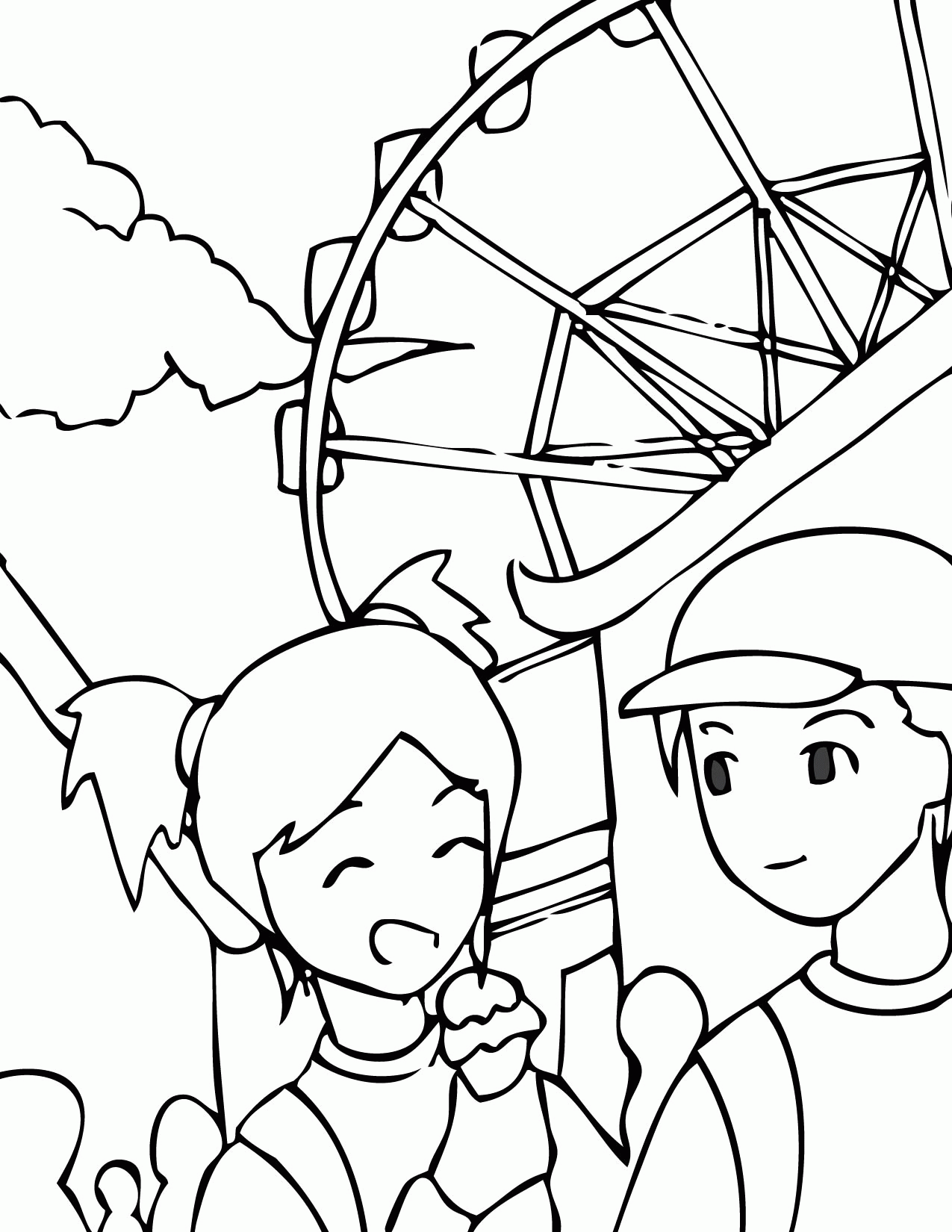 Theme Park Coloring Page - Handipoints