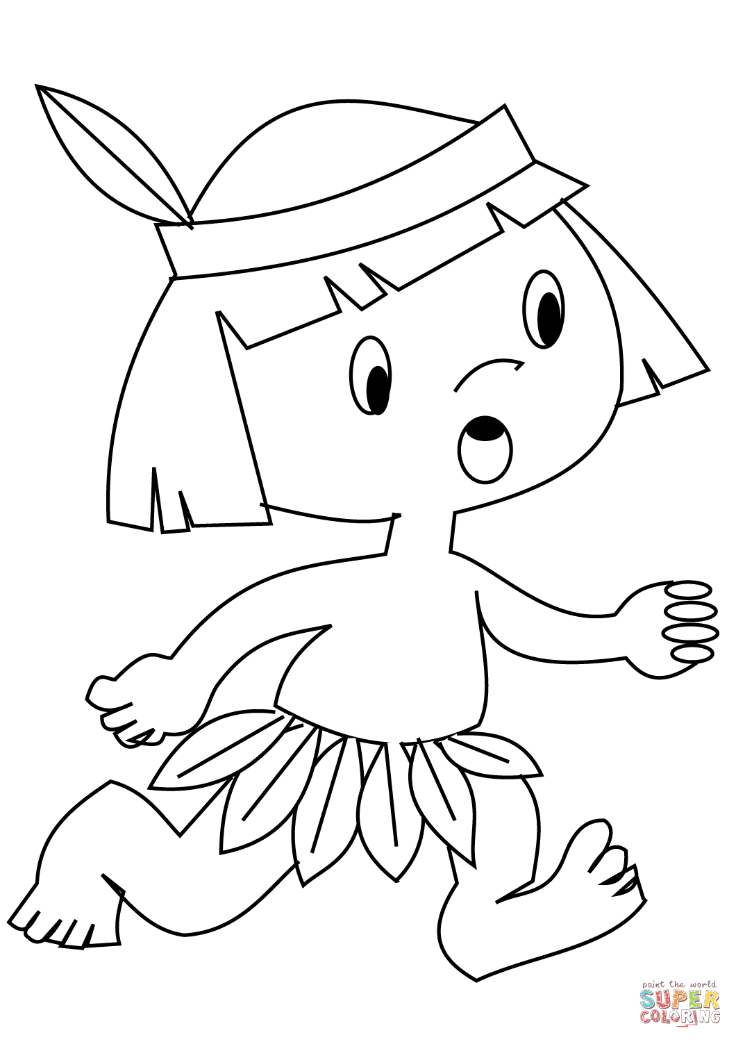 Indian Boy coloring page | Free Printable Coloring Pages