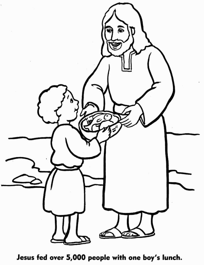 Coloring Pages Jesus Feeds The 5000 Coloring Home