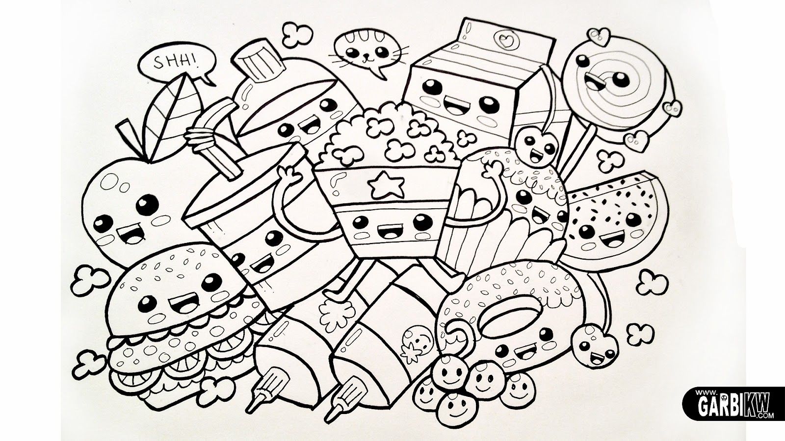Cartoon Food Coloring Page Pages Ages