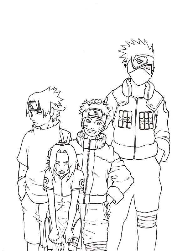 Sasuke Naruto Sakura and Kakashi Coloring Page: Sasuke Naruto ...