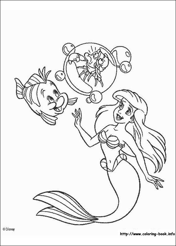Ariel The Little Mermaid - Coloring Pages for Kids and for Adults