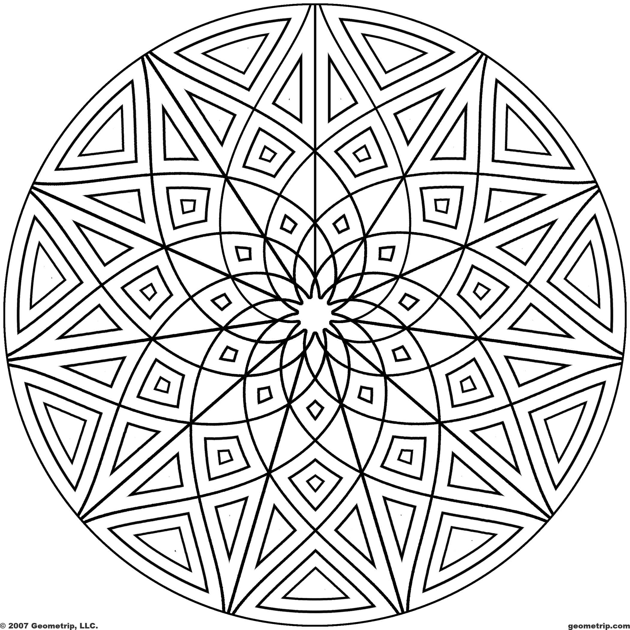 Geometric Mandala Coloring Pages Coloring Home