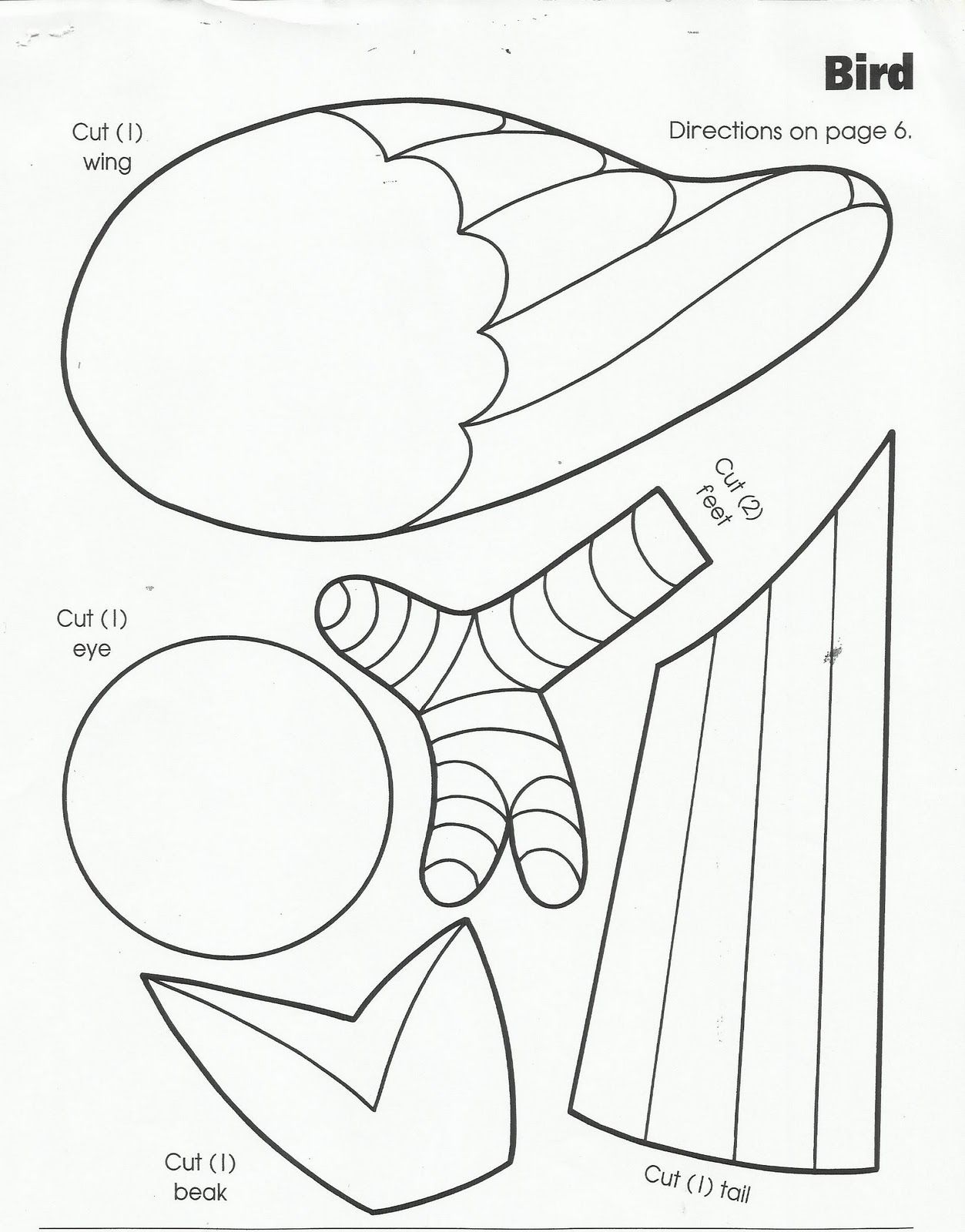 Bird Cut Out Template - Coloring Home
